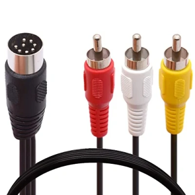 Image of Tomost Din 8 Pin to 3RCA Cable, 8Pin Male Plug 3 RCA 3*RCA audio Adapter Cable for Musical instrument equipment (1.8 M / 6 FT)