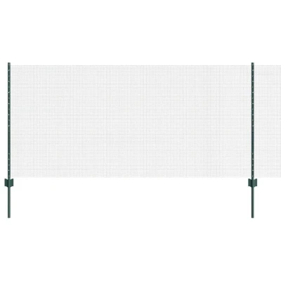 Image of vidaXL Welded Wire Fence with 44 U Posts Green 1x100 m Steel