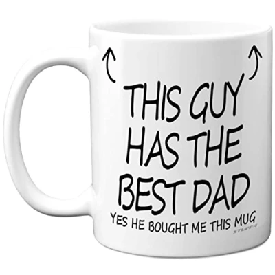 Image of Stuff4 This Guy Has The Best Dad Mug Gifts, 11oz Ceramic Dishwasher Safe Coffee Mugs Son Gifts for Birthday, Christmas Day Presents Gift, Premium Cup Made in UK