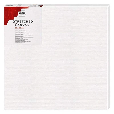 Image of KREUL 592020 Stretched Canvas 20 x cm Beginner Quality Ideal for Acrylic and Gouache Paints, Made of Cotton, 4 Ply Primed
