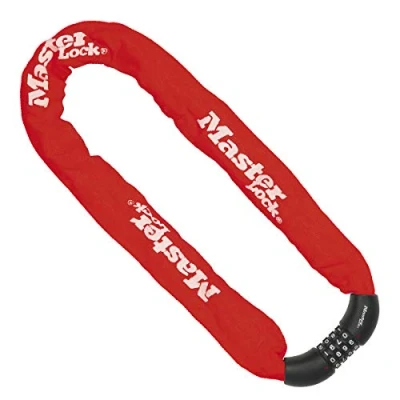 Image of Master Lock Bike Chain [Combination Lock] [90 cm Chain] [Red] 8392EURDPROCOLR Ideal for Bike, Electric Mountain Road Folding