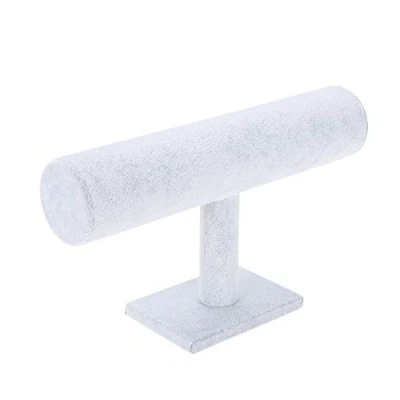 Image of Soft Wood PVC Jewelry T Bar Stand, Design Display Holder, for Watches Bracelets