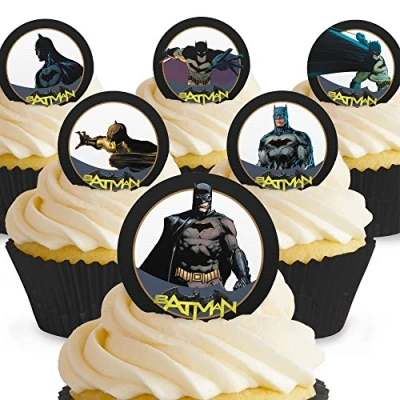 Image of 12 x PRE CUT Batman Comic Edible Cake Toppers