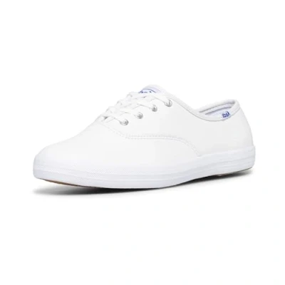Image of Keds Women&#039;s Champion Leather Sneaker, White, 6.5 UK