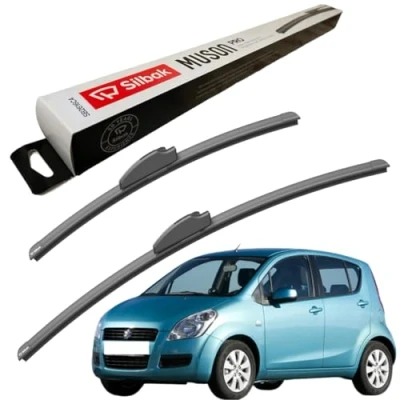 Image of Silbak Windscreen Wipers, fits for SUZUKI SPLASH (01/2008 ONWARDS) Wiper Blades, 550mm/400mm, Front Blades Set Accessories,