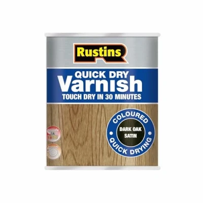 Image of Rustins VSDO1000 1 Litre Quick Dry Varnish Satin Dark Oak