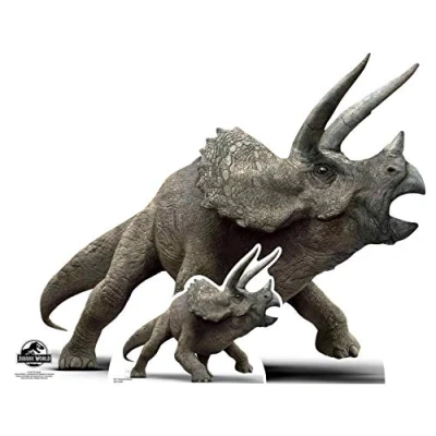 Image of Star Cutouts Ltd SC1287 Official Jurassic World Triceratops Dinosaur Party and Collectors Item 96cm Tall, Solid, Multicolour, Regular