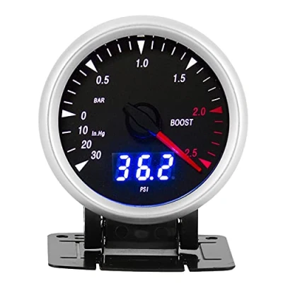 Image of EBTOOLS Turbo Pressure Gauge 12 V LED 60mm/2.5in 12V Universal Car Boost ‑30‑2.5 BAR Indicator Control