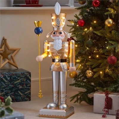 Image of Three Kings InLit Nutcracker Gold &amp; White