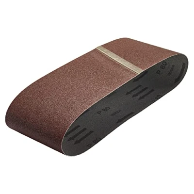 Image of wolfcraft 6 Fabric Sanding Belts 76 x 457 mm, grain 80 I 3113000