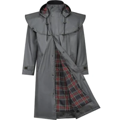 Image of New Frogmore Lightweight Rain Jacket, Wind Repellent and Water Resistant, with Leg Straps Back Slits, Suitable for Riders Cyclists Green Medium