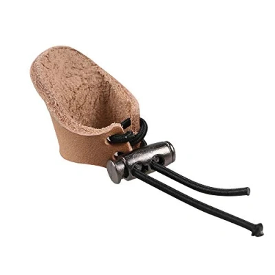 Image of Vaorwne Thicken Cow Leather Thumb Finger Tip Protector Guard Ring Tab Hunting Practice Archery Pull Bow Glove New
