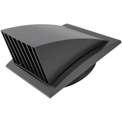 Image of Vent Systems Anthracite 150 mm / 6&quot; inch Exhaust Cover Louvered Dryer Hood Cap One Directional Plastic Air Supply Grille Non Return valve Outlet Cowl