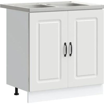Image of vidaXL Kitchen Cabinet 2 pcs White 80 x 46 81.5 cm Engineered wood