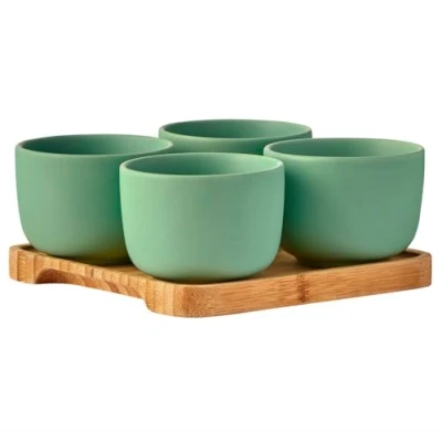 Image of BIA International Share Set of 4 Round Bowls Green