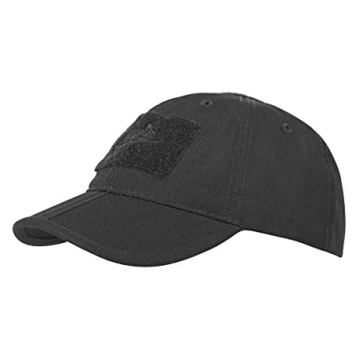 Image of Helikon Tex Men&#039;s Kappe, Faltbar, Baseball Cap Folding Hat Polycotton Ripstop Adaptive Green, Black, One Size