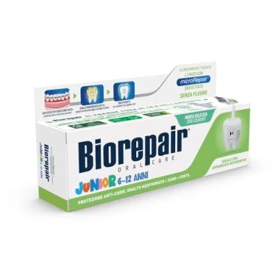 Image of Biorepair Junior Oral Care Toothpaste, Fluoride Free with Mint Extract, 75 ml