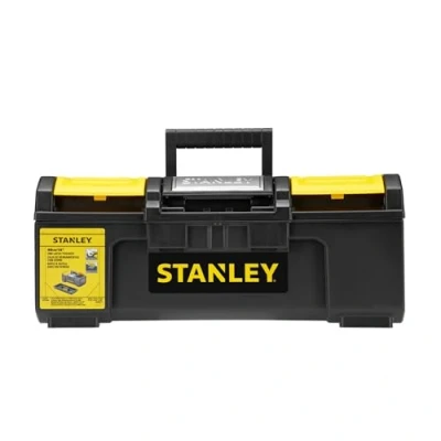 Image of STANLEY DIY Toolbox Storage with 1 Touch Latch, 2 Lid Organisers for Small Parts, 16 Inch, 79 216