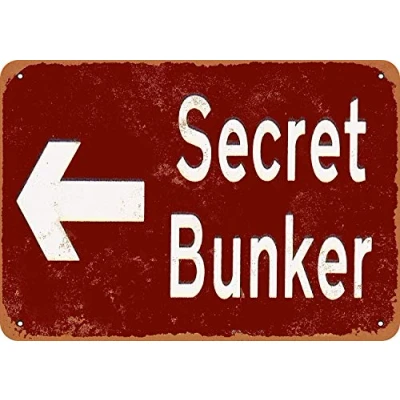 Image of Secret Bunker Metal Sign Great Aluminum Tin 8x12 Inches