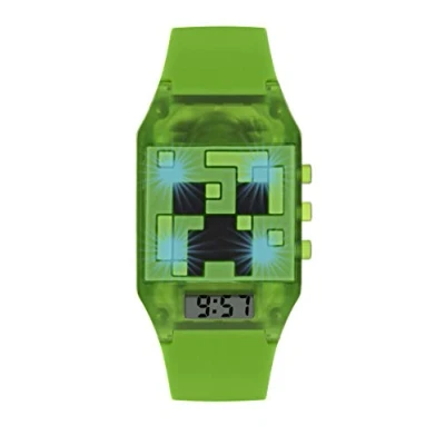 Image of Minecraft Unisex Kid&#039;s Digital Analog Quartz Watch with Rubber Strap MIN4014
