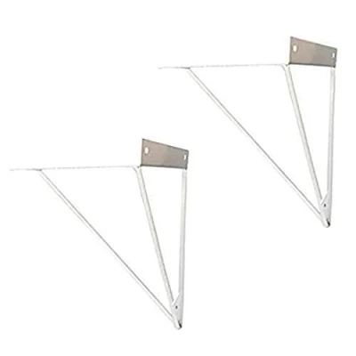 Image of Pair of Hairpin Prism Shelf Brackets,Metal Iron Support Bracket,Triangular Shelving Brackets for Floating Shelves Decor Wall Brackets,Space Saving,3 Colors(white23cm/9in)