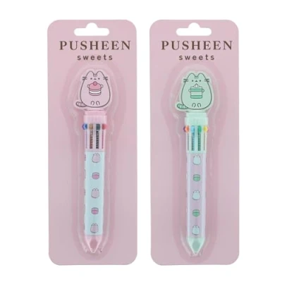 Image of Pusheen Multi Colour Pen ** only 1 design will be sent Novelty Multicoloured Multicolour Stationery