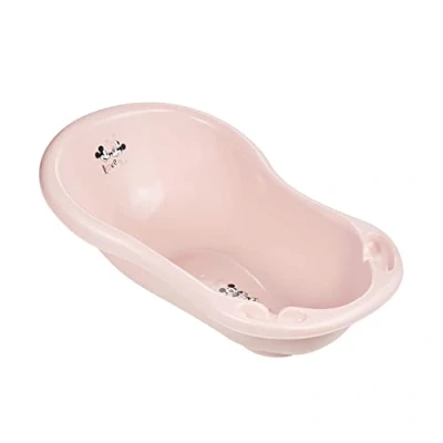 Image of keeeper Minnie Ergonomic Baby Bath Tub with Plug, For Babies From 0 to Approx. 12 Months, 84 cm, Maria, Nordic Pink