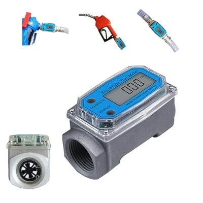 Image of Tree2018 Turbine Flow Meter, 1&quot; Water Meter 9L/min 100L/min NPT Digital Fuel Diesel Oil For Diesel, kerosene, gasoline, formaldehyde