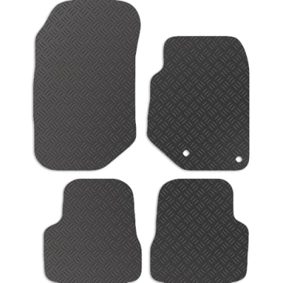 Image of Carsio Rubber Car Mats For Peugeot 208 2020+ Onwards Tailored Fit Floor Mat Set Complete Accessory Black Custom Fitted All Weather &amp; Heavy Duty, Anti Slip Backing with Clips