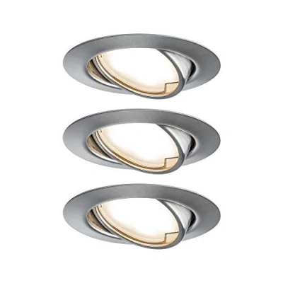 Image of Paulmann 93421 Base LED recessed luminaire round incl. 3x5W spotlight brushed iron spot metal lamp 3000K