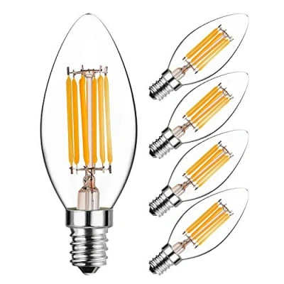 Image of C35 E14 LED Candle Bulbs 6W, 60W Incandescent Equivalent, 2700K Warm White, 600Lm, Small Edison Screw, 5 Pack