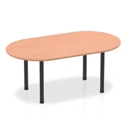 Image of Impulse 1800mm Boardroom Table Beech Top Black Post Leg