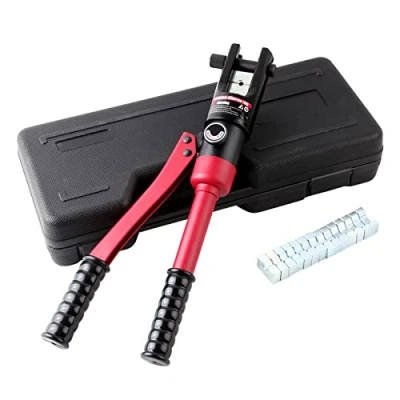 Image of 10T Hand Operated Hydraulic Crimping Tool Range 10mm² to 120mm² for Cable lugs Crimper Wire Terminal Lug with 8 Pairs Dies