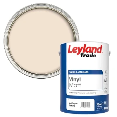 Image of Leyland Trade Vinyl Matt Emulsion Paint Antique White 5L