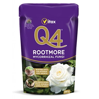 Image of Vitax Q4 Rootmore Fertiliser Plant Food Feed Fruit Veg Flowers Roses Lawn 60g