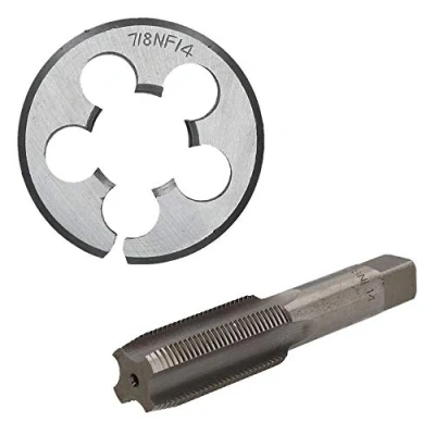 Image of 7/8&quot; x 14 UNF Tap &amp; Die Tungsten Steel Taper and 50mm Split