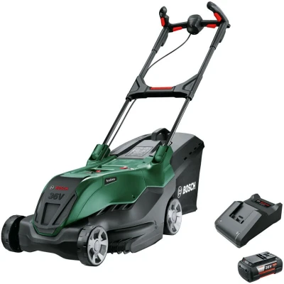 Image of BOSCH AdvancedRotak 36V 44 750 Cordless Rotary Lawn Mower Green &amp; Black