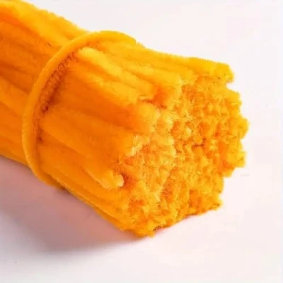 Image of Sequential 50 Orange Pipe Cleaners for Craft 30cm x 6mm, Chenille Stems Arts &amp; Crafts Kids, School Crafting Projects