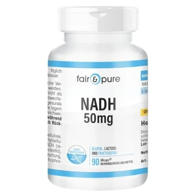 Image of Fair &amp; Pure® NADH Capsules 50mg high dose Vegan 90 DRcaps