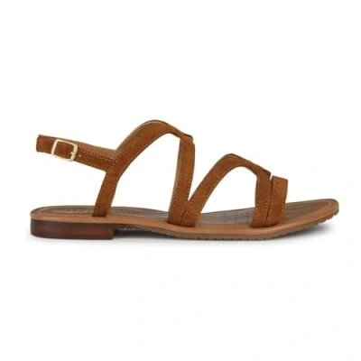 Image of Geox Women&#039;s D Sozy S Y Flat Sandal, Cognac, 5 UK