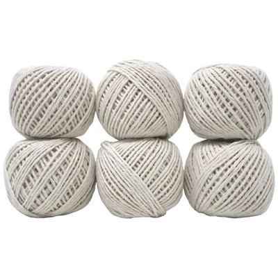 Image of 6 x fiXte Cotton Twine Balls 45M per Roll Arts Crafts Garden Applications Kitchen Food and Meat Preparation Gift Parcel String