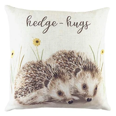 Image of Evans Lichfield Woodland Hedgehugs Feather Filled Cushion, Multi, 43 x cm