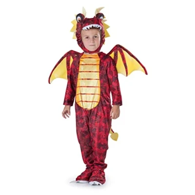 Image of Dress Up America Dragon Costume for Kids Red Set Girls and Boys Toddler