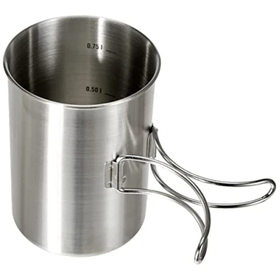 Image of Tatonka Mug Handle 850 ml Stainless Steel Cup with Folding Handles and Volume Scale Compatible Nalgene Wide Neck 1L