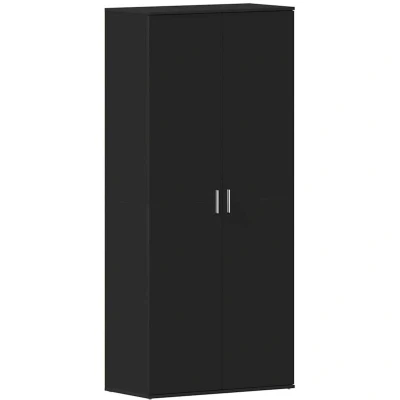 Image of vidaXL Shoe Cabinet Black 80x39x180 cm Engineered Wood