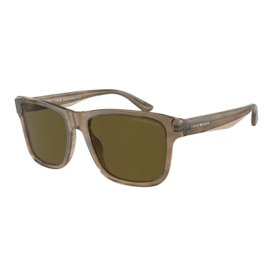 Image of Emporio Armani Unisex Sunglasses, Size: 56, Shiny green/top brown
