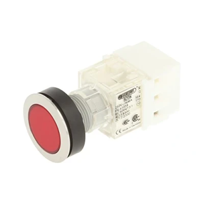 Image of Schlegel 23.000.485 Push Button Stainless Steel, Cap Red, Contact Sensor 1 Opener, Screw Connection