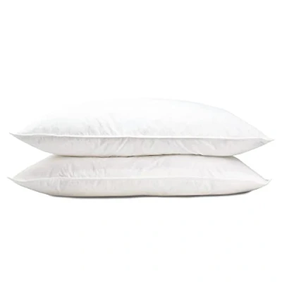 Image of Lancashire Textiles White Duck Feather Pillow PAIR Department Store Quality Anti Dust Mite Washable Medium/Soft Firmness 100% Cotton Downproof Cover (White)