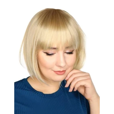 Image of Prettyland Matte Natural Short BoB Wig Everyday Trendy Blonde Platinum Ombre C096