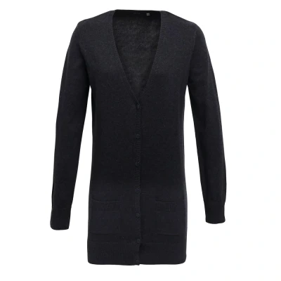 Image of Premier Womens/Ladies Longline V Neck Cardigan (Charcoal) Size 20 UK
